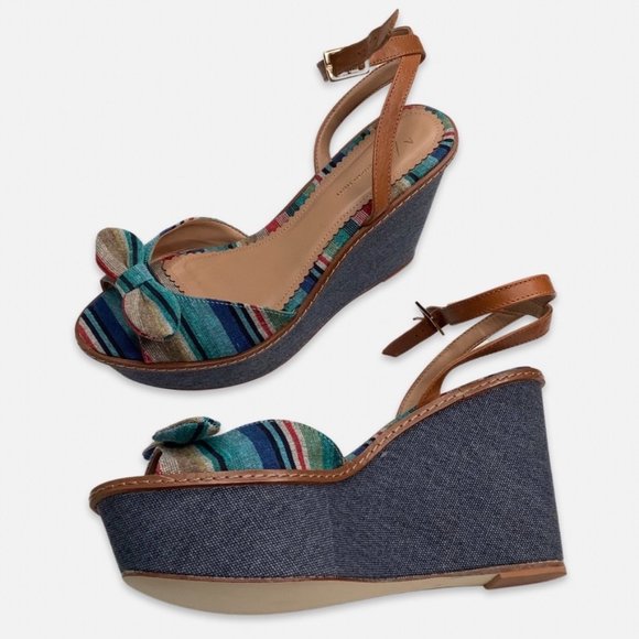 ANTHROPOLOGIE size 9M ani platform peep toe wedge heels NWOT - Picture 4 of 6